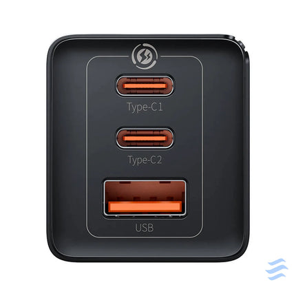 Wall charger Baseus GaN5 Pro 2xUSB C + USB 65W (black) mains chargers