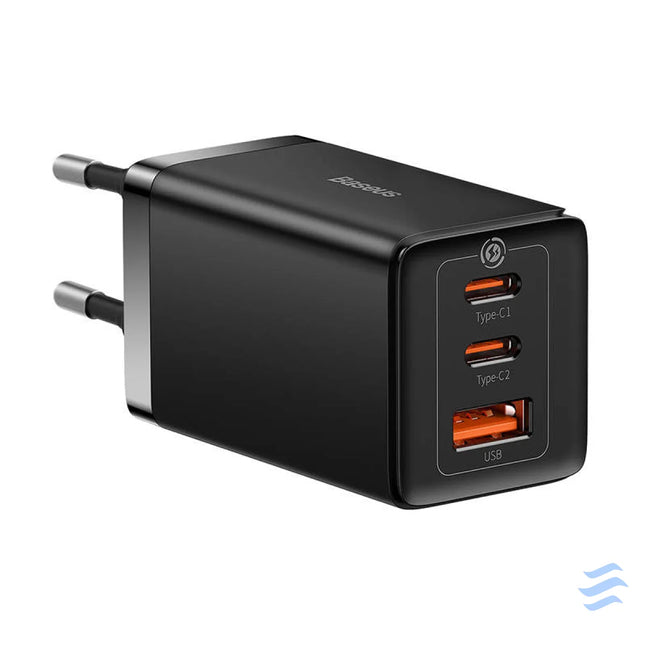 Wall charger Baseus GaN5 Pro 2xUSB C + USB 65W (black) mains chargers