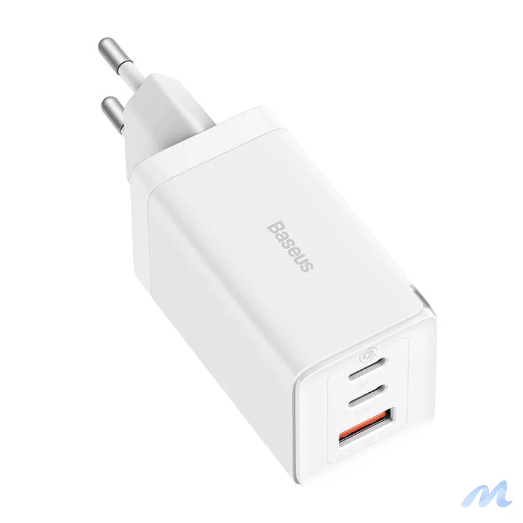 Wall charger Baseus GaN5 Pro 2xUSB-C + USB, 65W (white)