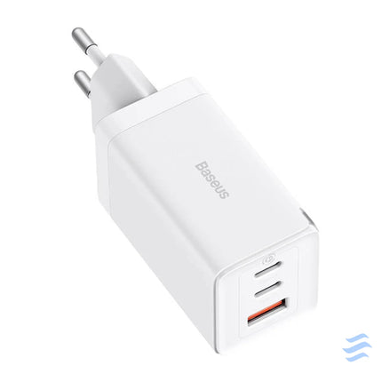 Wall charger Baseus GaN5 Pro 2xUSB C + USB 65W (white) mains chargers