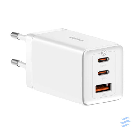 Wall charger Baseus GaN5 Pro 2xUSB C + USB 65W (white) mains chargers