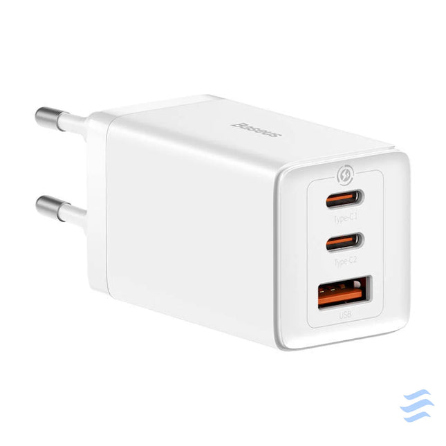 Wall charger Baseus GaN5 Pro 2xUSB C + USB 65W (white) mains chargers
