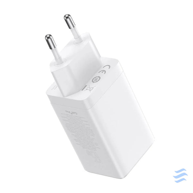 Wall charger Baseus GaN5 Pro 2xUSB C + USB 65W (white) mains chargers