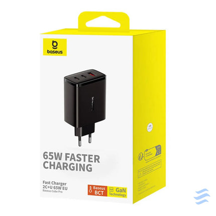 Wall charger Baseus OS Cube Pro 2xUSB C + USB 65W (black) mains chargers