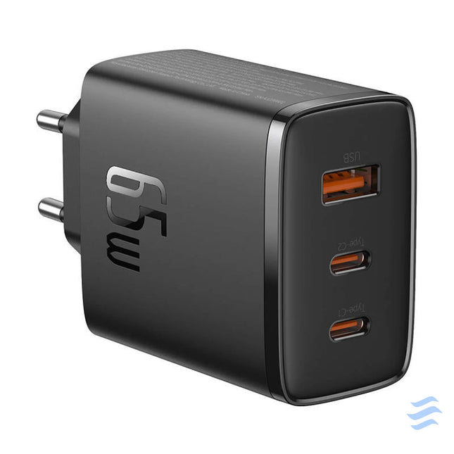 Wall charger Baseus OS Cube Pro 2xUSB C + USB 65W (black) mains chargers