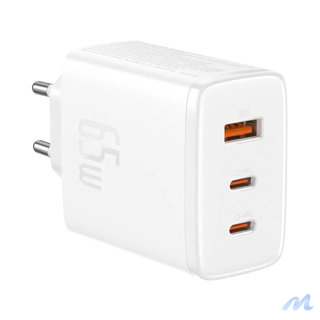 Wall charger Baseus OS-Cube Pro 2xUSB-C + USB, 65W (white)