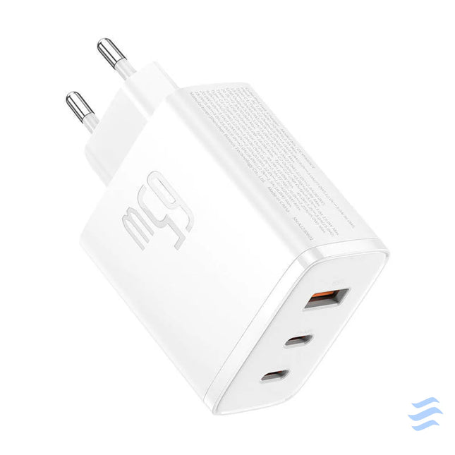 Wall charger Baseus OS Cube Pro 2xUSB C + USB 65W (white) mains chargers