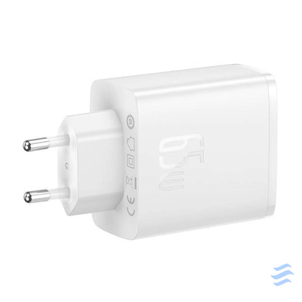 Wall charger Baseus OS Cube Pro 2xUSB C + USB 65W (white) mains chargers