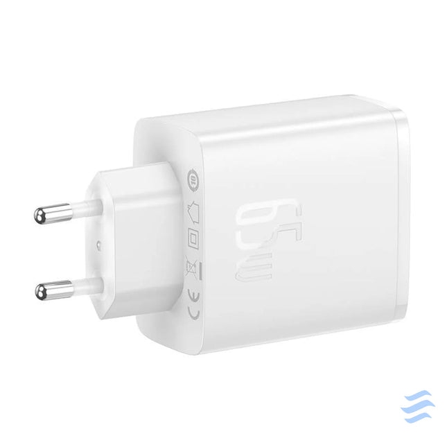 Wall charger Baseus OS Cube Pro 2xUSB C + USB 65W (white) mains chargers