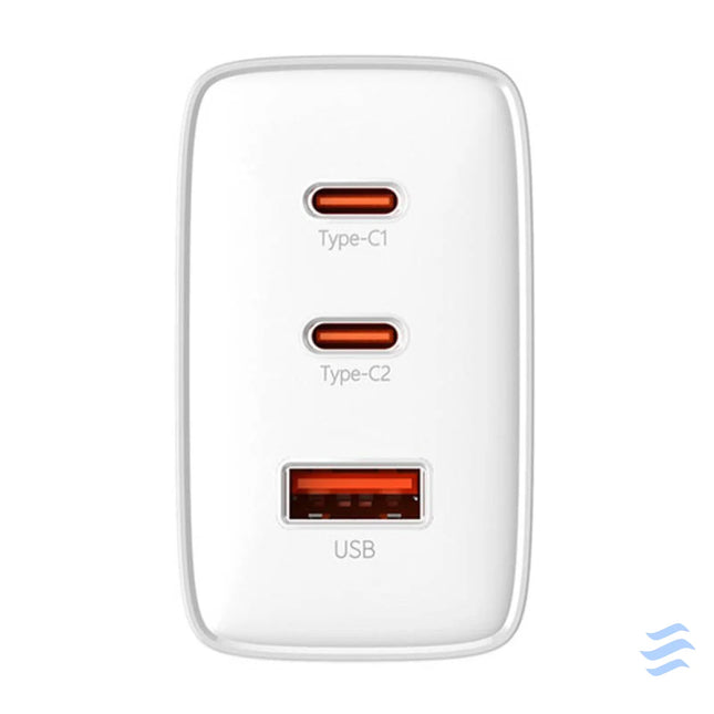 Wall charger Baseus OS Cube Pro 2xUSB C + USB 65W (white) mains chargers