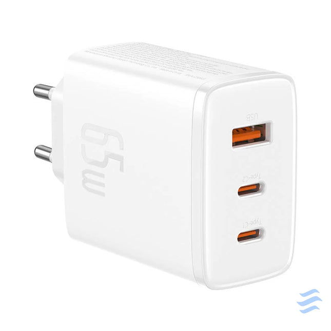 Wall charger Baseus OS Cube Pro 2xUSB C + USB 65W (white) mains chargers