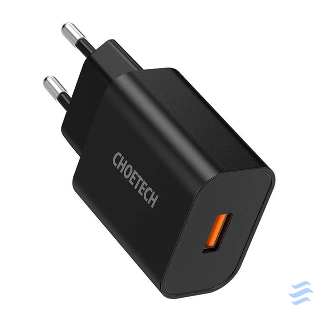 Wall Charger Choetech 18W USB A (black) mains chargers