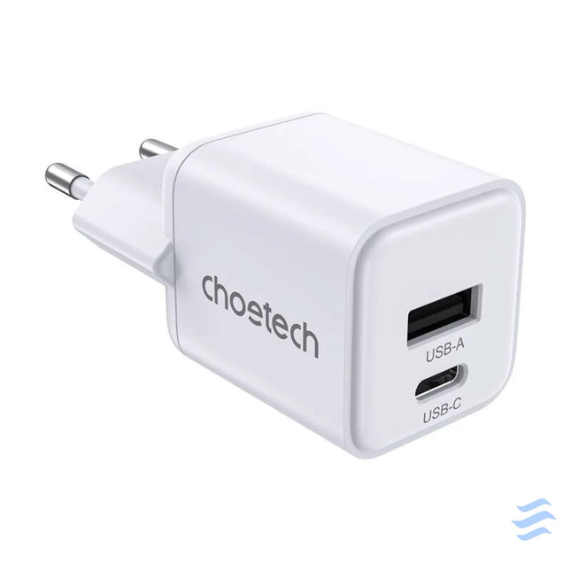 Wall Charger Choetech PD30W Dual ports 1C1A (White) mains chargers