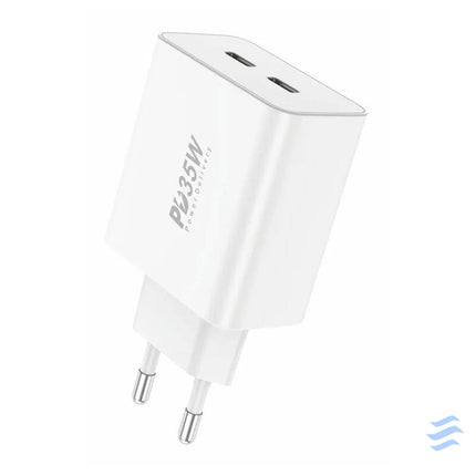 Wall charger Foneng EU50 PD 35W 2x USB C ports (white) mains chargers