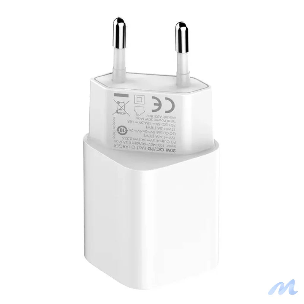 Wall charger LDNIO A2318M USB, USB-C + USB-C - Lightning Cable