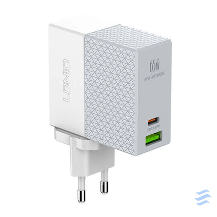 Wall charger LDNIO A2620C USB USB C 65W + USB C USB C cable mains chargers