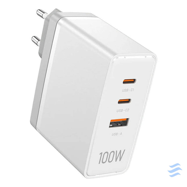 Wall charger Vention FEGW0 EU 2xUSB C USB A 100W/100W/30W GaN (white) mains chargers