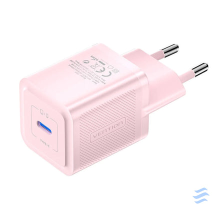 Wall charger Vention FEPP0 EU USB C 20W GaN (pink) mains chargers