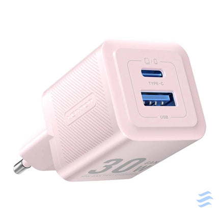 Wall charger Vention FEQP0 EU USB C + USB A 30W/30W GaN (pink) mains chargers