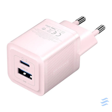 Wall charger Vention FEQP0 EU USB C + USB A 30W/30W GaN (pink) mains chargers