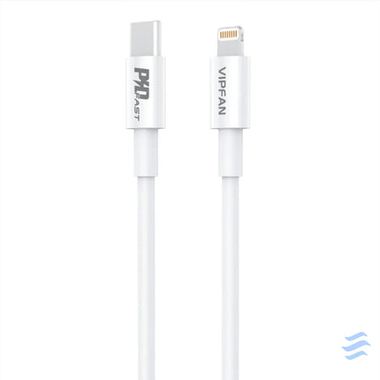 Wall charger VFAN E04 USB C 20W QC 3.0 + Lightning cable (white) mains chargers