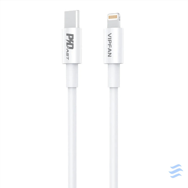 Wall charger VFAN E04 USB C 20W QC 3.0 + Lightning cable (white) mains chargers