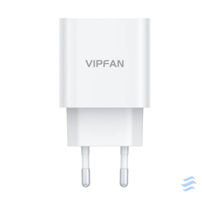 Wall charger VFAN E04 USB C 20W QC 3.0 + Lightning cable (white) mains chargers