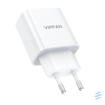 Wall charger VFAN E04 USB C 20W QC 3.0 + Lightning cable (white) mains chargers