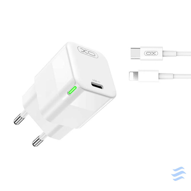 Wall charger XO CE06 30W USB C with cable Lightning mains chargers