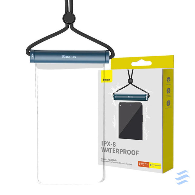 Waterproof phone case Baseus AquaGlide with Cylindrical Slide Lock (blue) Waterproof cases