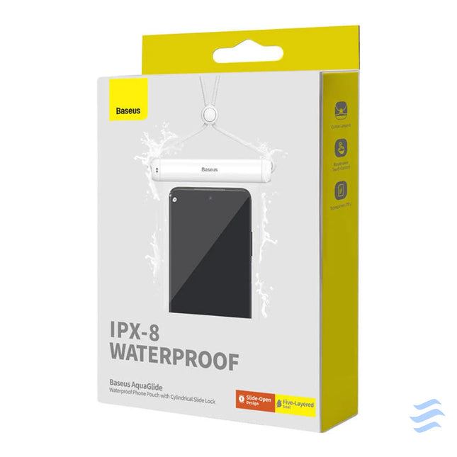 Waterproof phone case Baseus AquaGlide with Cylindrical Slide Lock (white) Waterproof cases