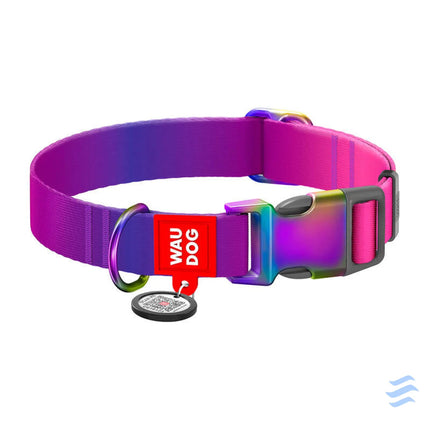 Waudog gradient nylon dog collar with QR code purple size M Walking and transportation