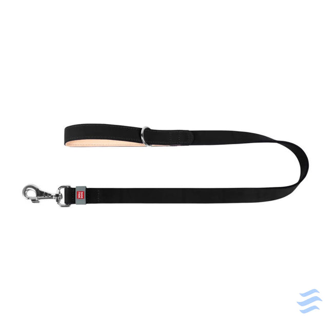 WAUDOG natural leather dog leash 20 mm wide 122 cm long Black Walking and transportation