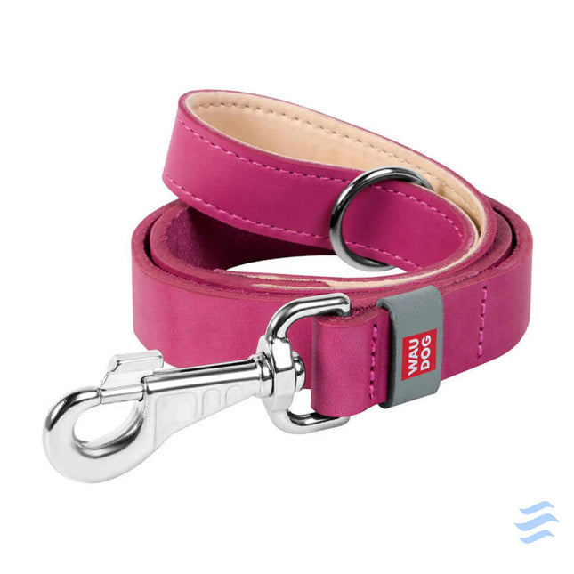 WAUDOG natural leather dog leash 20 mm wide 122 cm long pink Walking and transportation