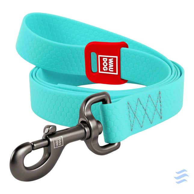WAUDOG waterproof luminescent dog leash 25mm wide 183 cm long turquoise Walking and transportation