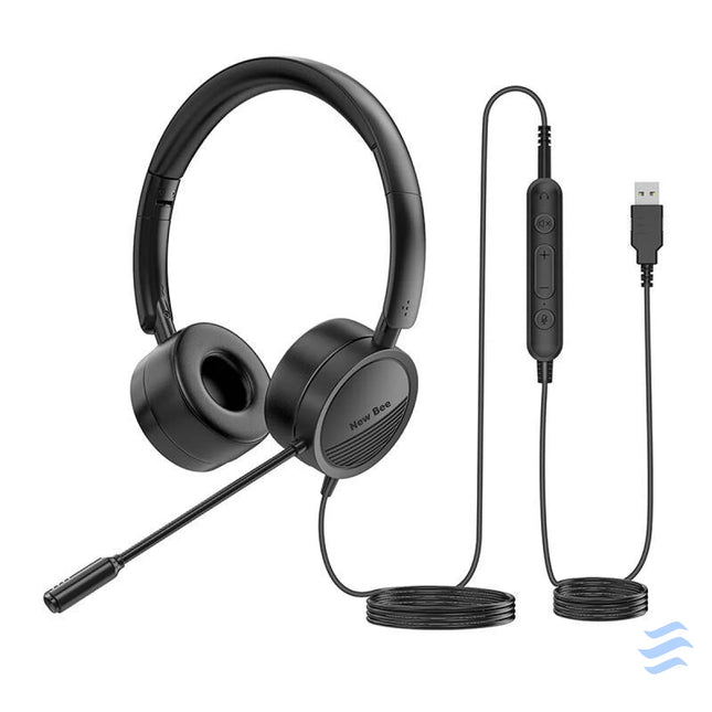 Wired headphones with microphone New Bee NB H360 (black) Wired