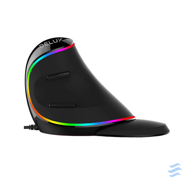 Wired Vertical Mouse Delux M618Plus 4000DPI RGB Vertical mice
