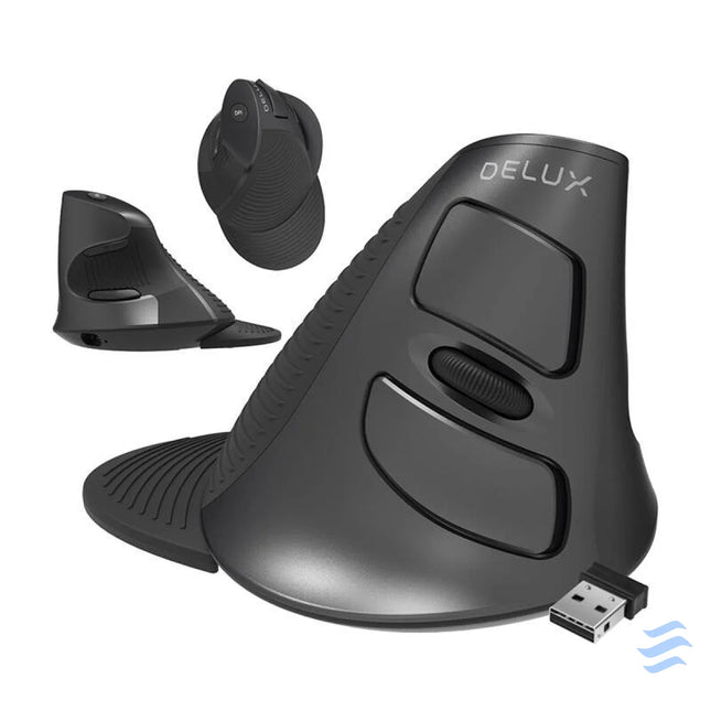 Wireless + 2.4 G Vertical Mouse Delux M618G DB Vertical mice