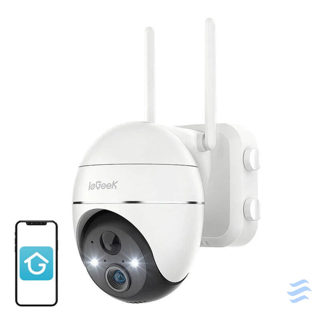 Wireless 3MP WiFi outdoor camera ieGeek ZS GX1S white 5200mAh IP cameras