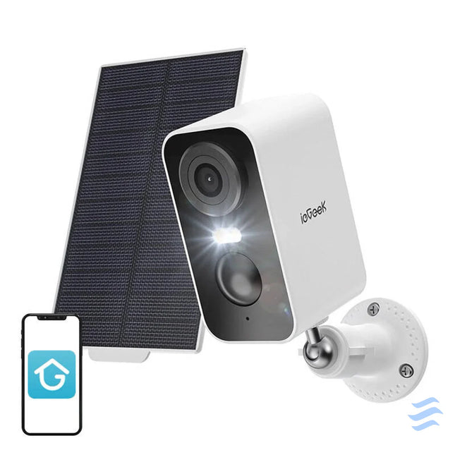 Wireless 3MP WiFi outdoor camera ieGeek ZS GX3S white with solar panel IP cameras