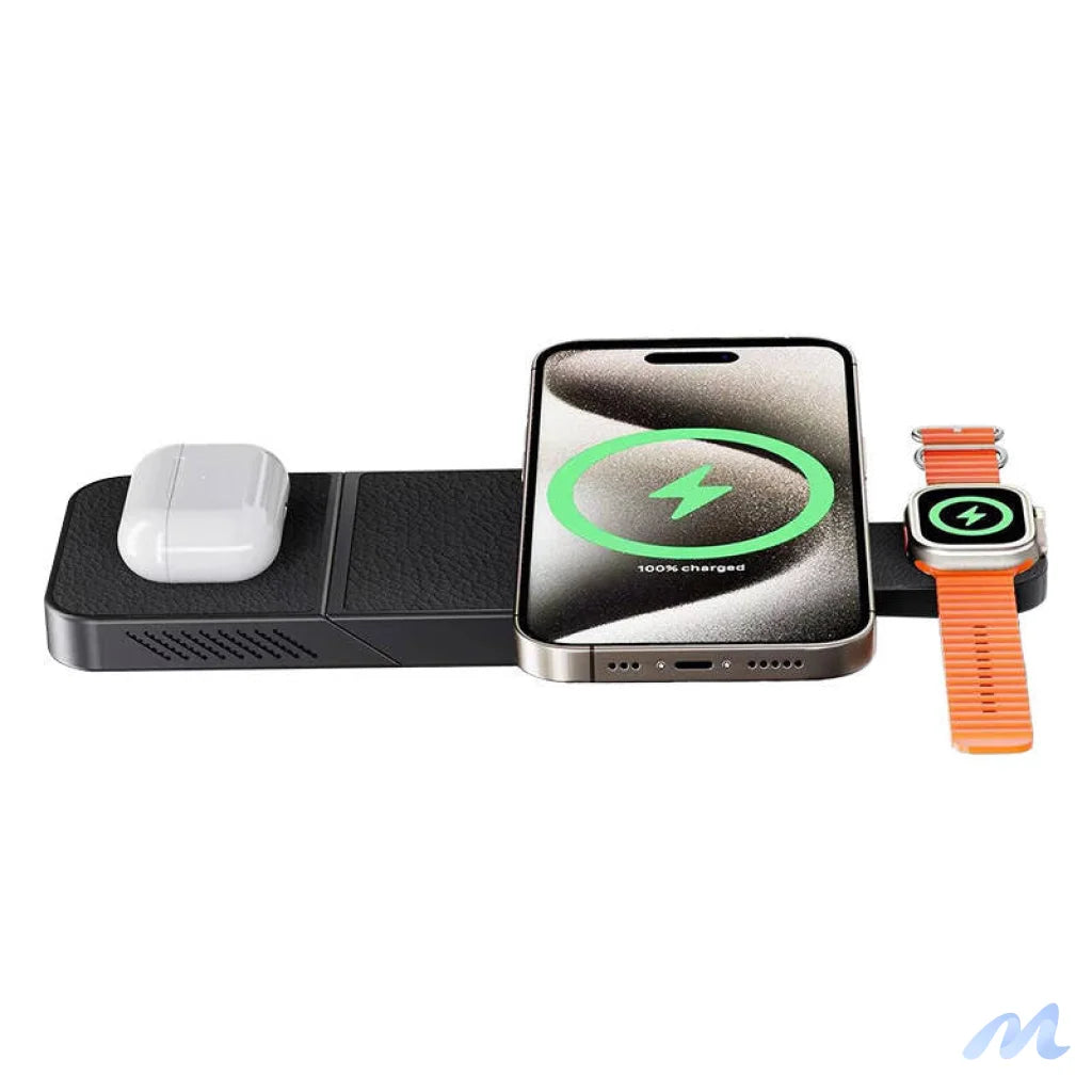 Wireless Charger, INVZI, MGF7B, 3in1, 15W (black)