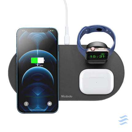 Wireless Charger Mcdodo CH 7061 3 in 1 15W (mobile/TWS/Apple watch) (black) Car chargers
