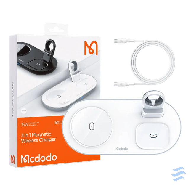 Wireless Charger Mcdodo CH 7062 3 in 1 15W (mobile/TWS/Apple watch) (white) Car chargers
