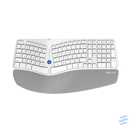 Wireless Ergonomic Keyboard Delux GM901D BT + 2.4G (white) Wireless
