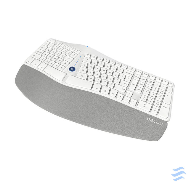 Wireless Ergonomic Keyboard Delux GM901D BT + 2.4G (white) Wireless