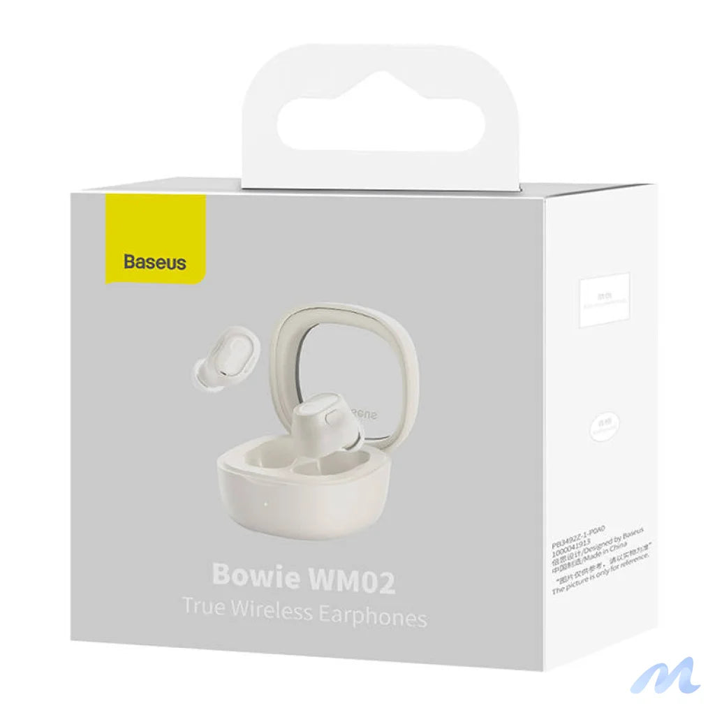 Wireless headphones Baseus Bowie WM02 TWS, Bluetooth 5.0 (white)