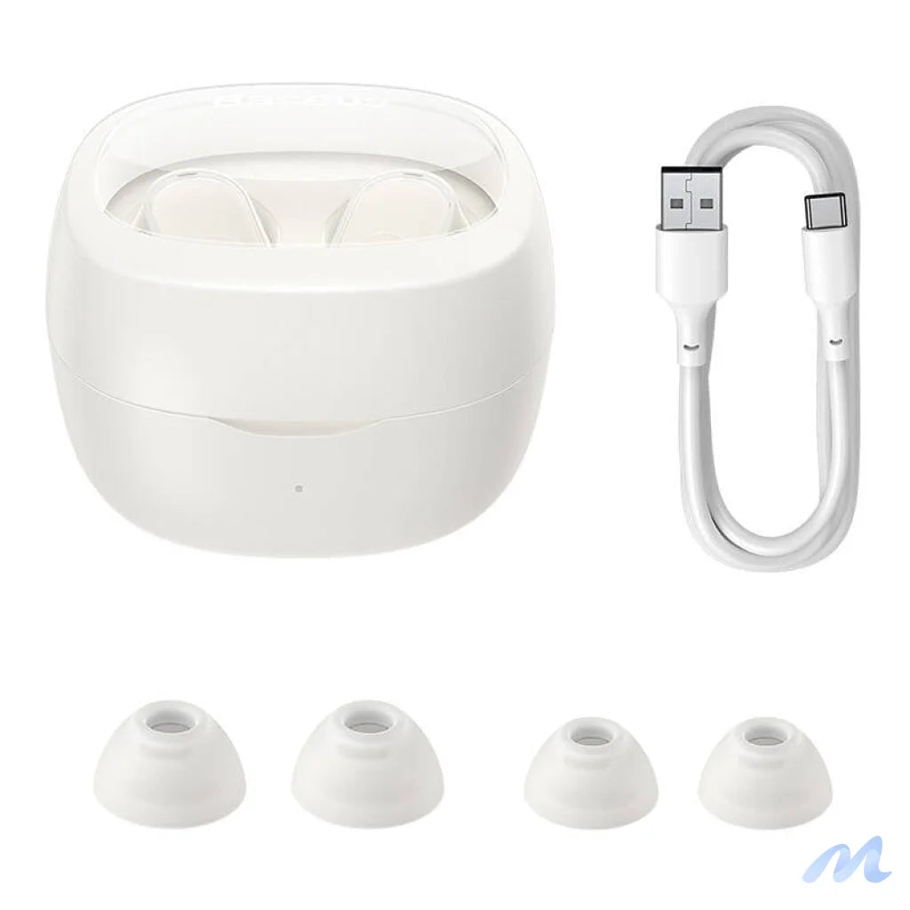 Wireless headphones Baseus Bowie WM02 TWS, Bluetooth 5.0 (white) OS