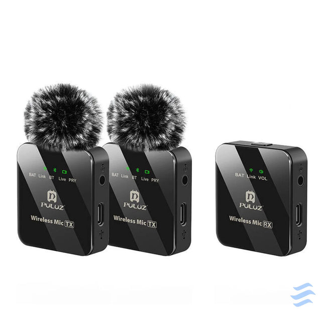 Wireless Lavalier Microphone PULUZ 2 TX + 1 RX Lavalier