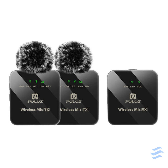 Wireless Lavalier Microphone PULUZ 2 TX + 1 RX Lavalier