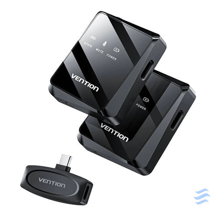 Wireless microphone x2 Vention NCBB0 USB C (black) Lavalier